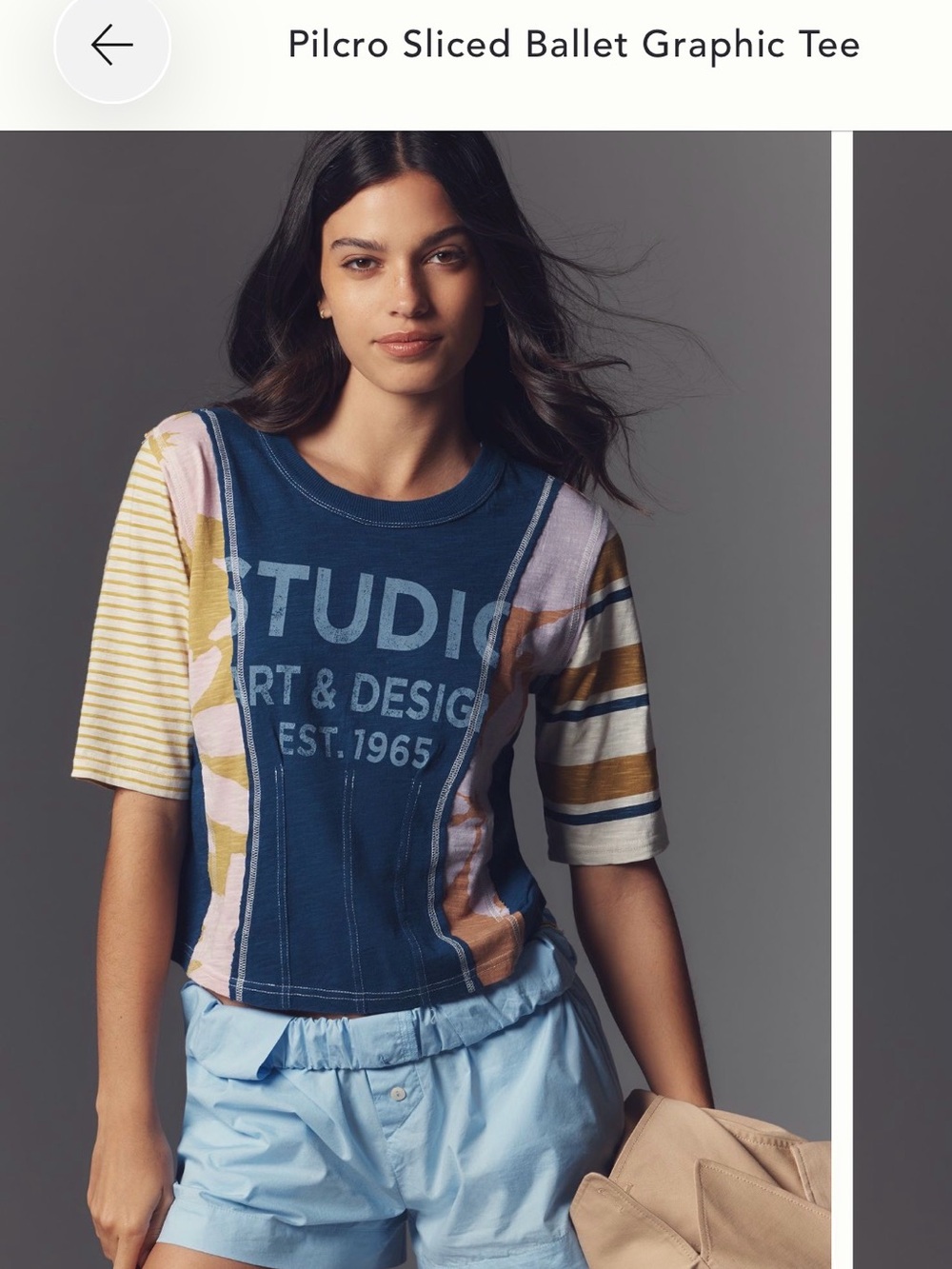 Pilcro Navy Patchwork Sliced Ballet Graphic Tee